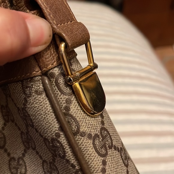 Gucci monogram logo shoulder handbag top zip vintage - Picture 11 of 15